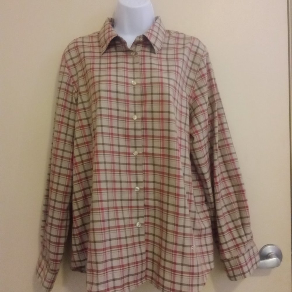 Orvis Wrinkle Free L/S Plaid Button Down Blouse